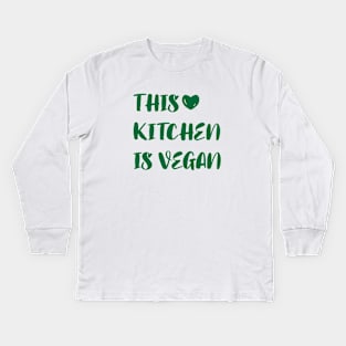 Aesthetic vegan gifts Kitchen Decor Cute Cooking Art Kitchen Wall Art Print Minimalist Heart Print Black Chef Kids Long Sleeve T-Shirt